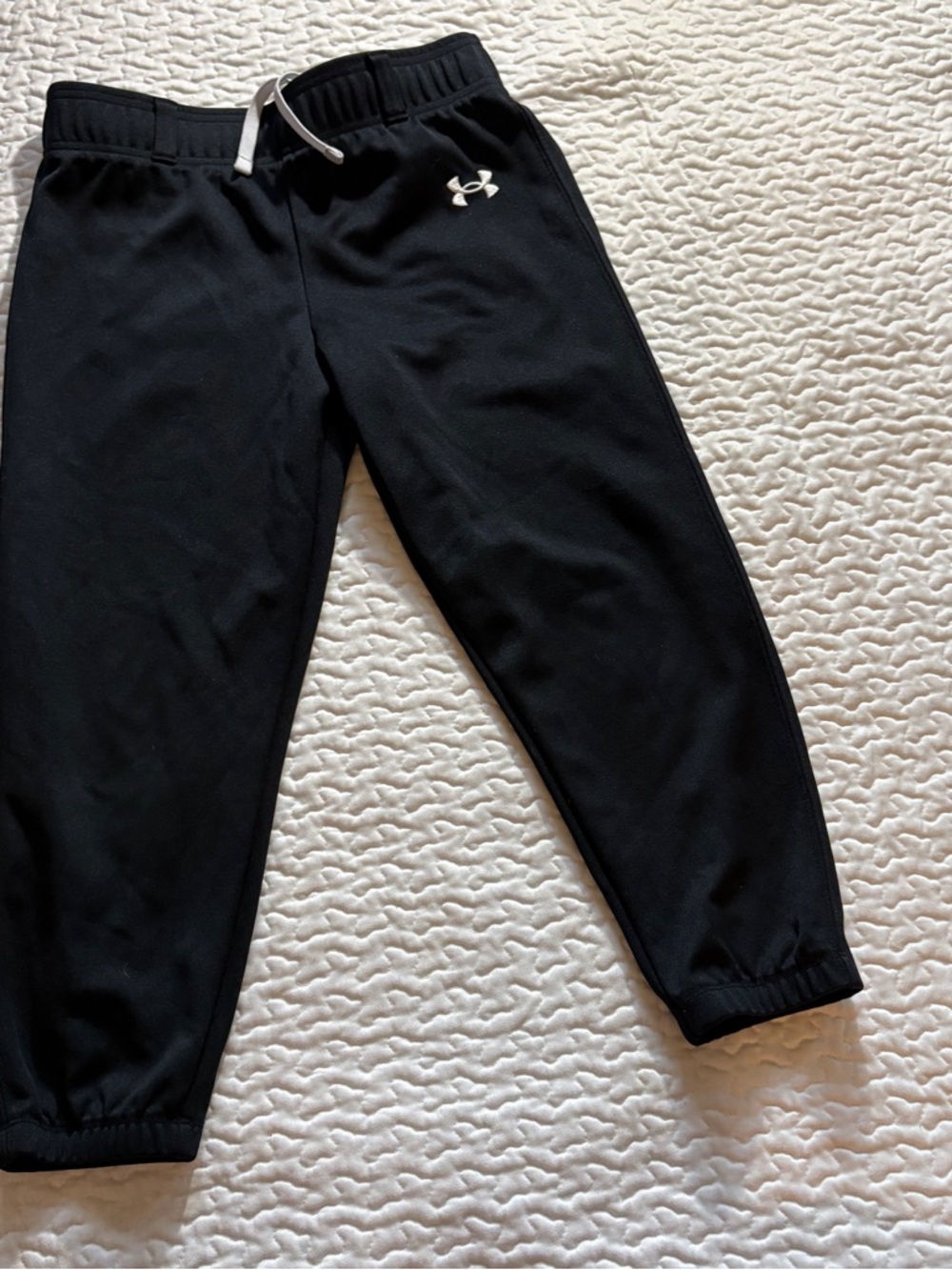 Under Armour Kids' Black Baseball pants elastic bottom size Large
